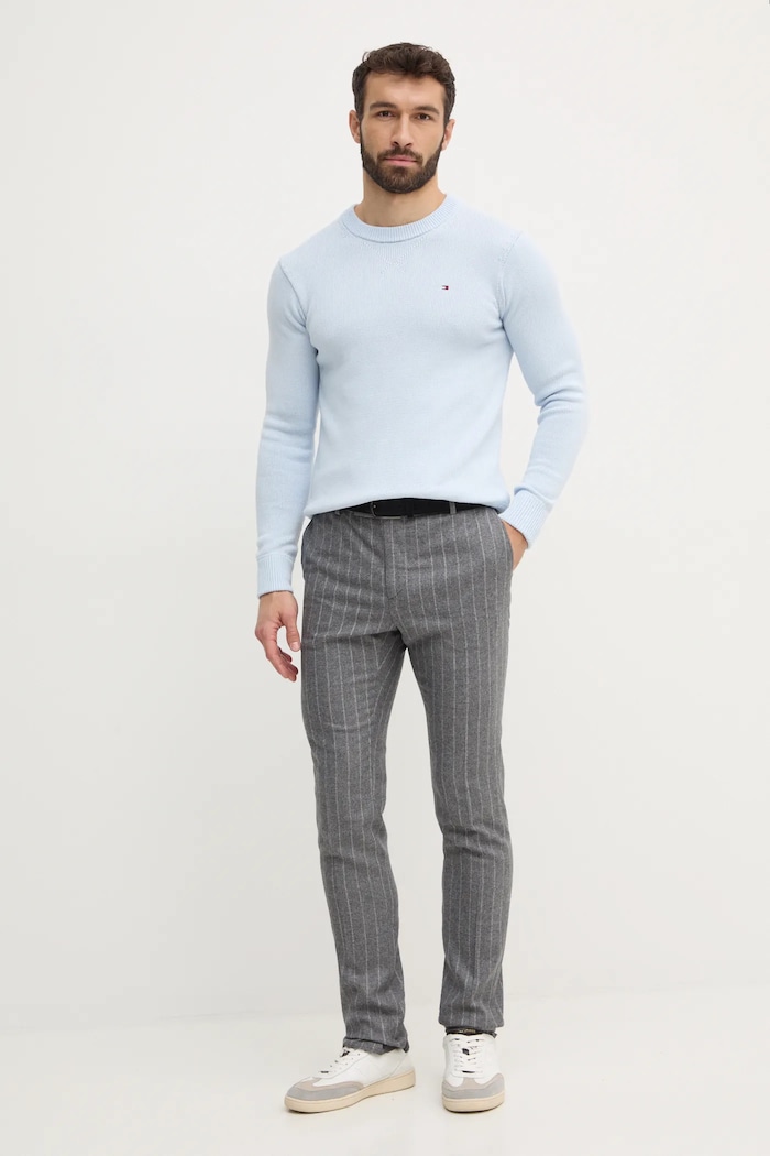 Bavlněný svetr Tommy Hilfiger MW0MW37397 modrá SS25