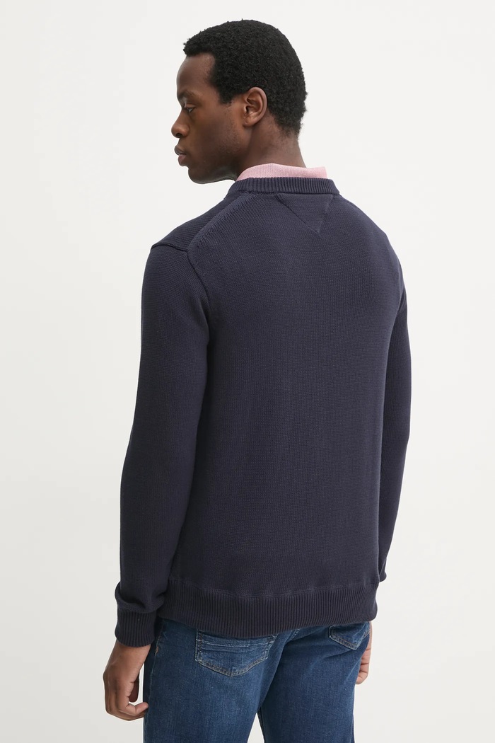 Ρούχα Tommy Hilfiger Βαμβακερό πουλόβερ Tommy Hilfiger MW0MW37397 σκούρο μπλε