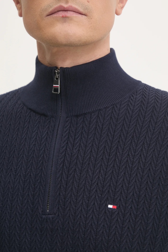 Bavlnený sveter Tommy Hilfiger MW0MW37401 tmavomodrá