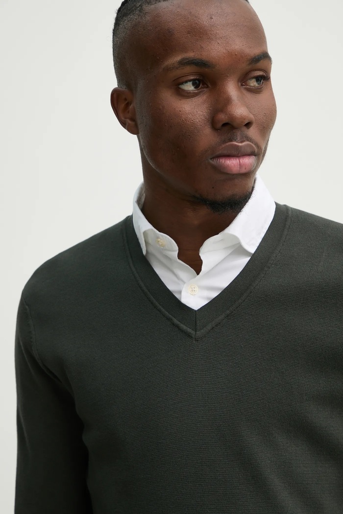 Marc O'Polo sweter bawełniany zielony 520501660022