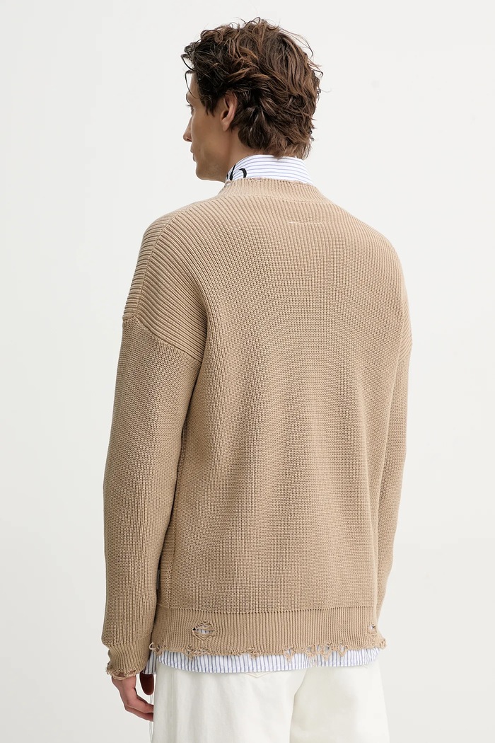 Odzież MM6 Maison Margiela kardigan bawełniany SH0HP0008 beżowy