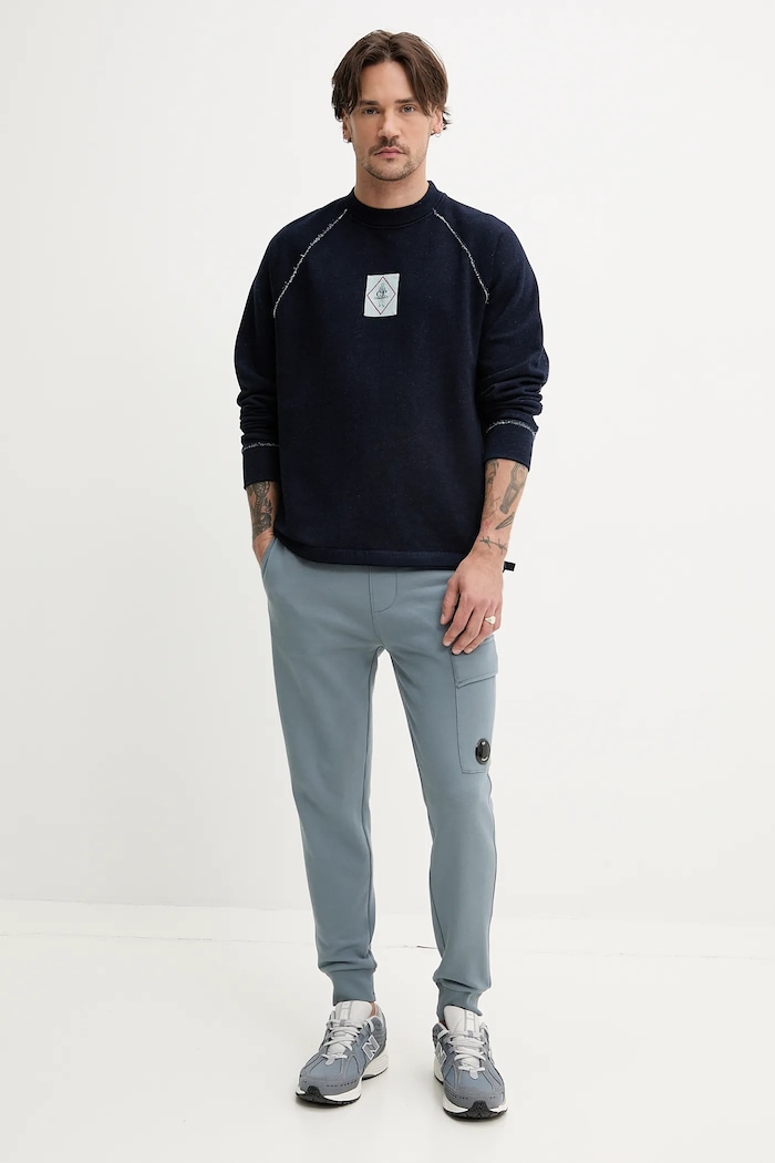 C.P. Company bluza bawełniana 18CMSS184A110055W granatowy SS25