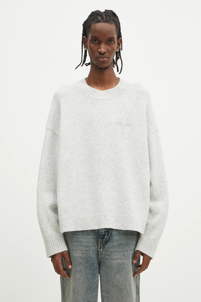 Πουλόβερ με μείγμα κασμίρ Represent Marled Knit Jumper απλό γκρί MLM3839.50