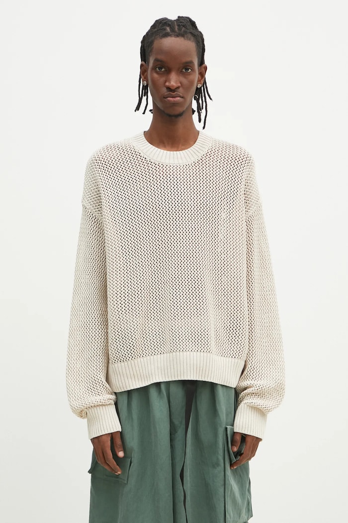 Βαμβακερό πουλόβερ Represent Open Gauge Knit Sweater απλό μπεζ MLM3821.26