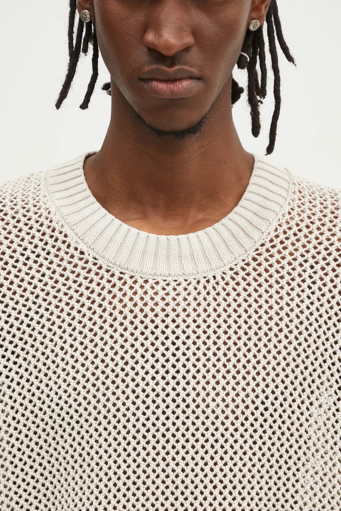 Βαμβακερό πουλόβερ Represent Open Gauge Knit Sweater μπεζ MLM3821.26
