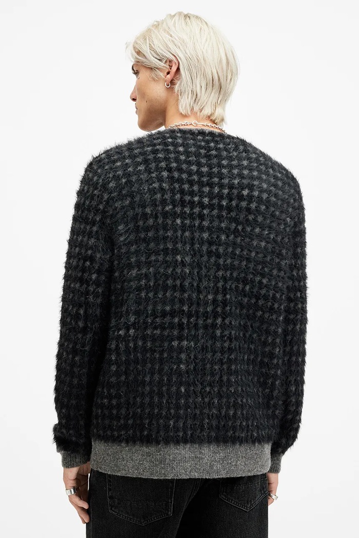 AllSaints kardigan z domieszką wełny EDGAR M041KB czarny