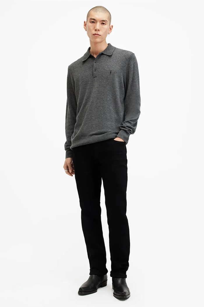 Vlnený sveter AllSaints KILBURN sivá M091KB