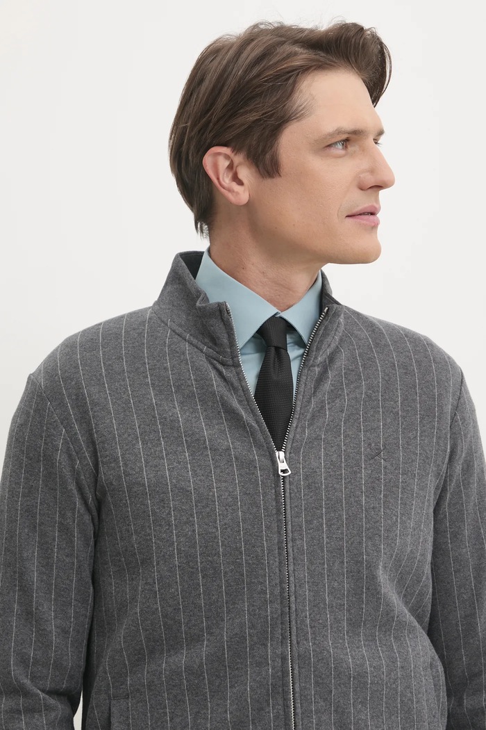 Bombažen pulover Hackett London siva HM581309