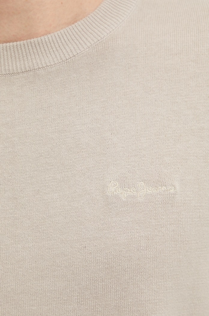 Pepe Jeans sweter bawełniany ESSENTIAL COTTON SWEATER PM702512 beżowy
