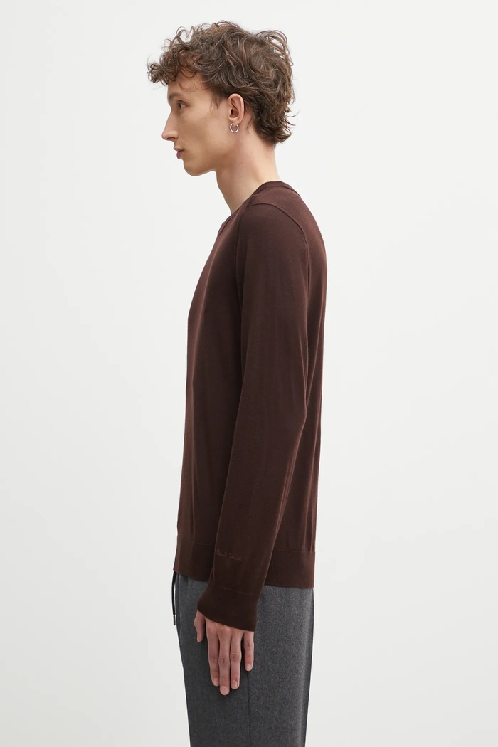 Μάλλινο πουλόβερ Paul Smith M1R.238Z.P02093 καφέ AA00