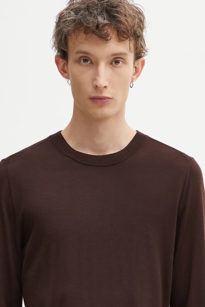 Μάλλινο πουλόβερ Paul Smith καφέ M1R.238Z.P02093