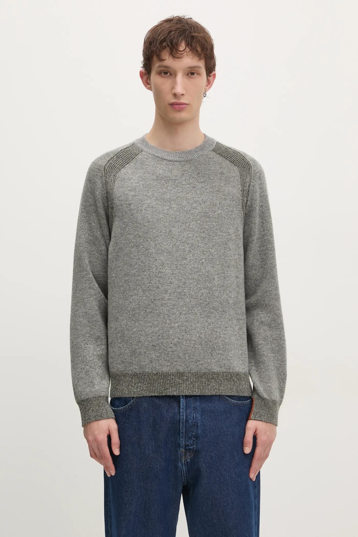 Вълнен пуловер Paul Smith изчистен сив M1R.246Z.P02585