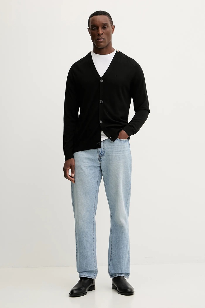 Paul Smith Kardigan wełniany M1R.250Z.P02094 czarny SS25