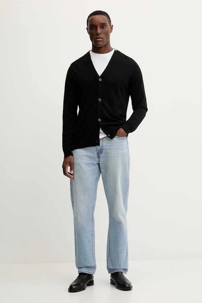 Paul Smith Kardigan wełniany M1R.250Z.P02094 czarny SS25