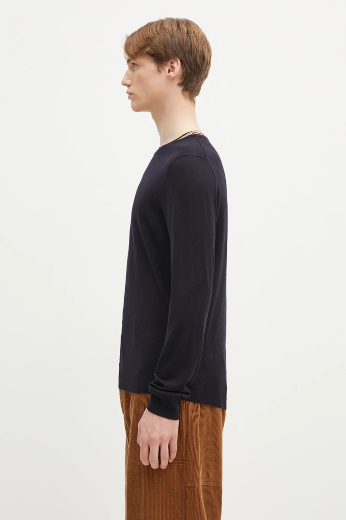 Vuneni pulover Paul Smith M1R.251Z.P02094 mornarsko plava SS25