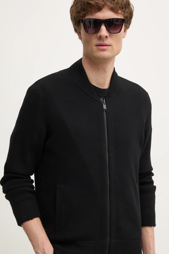 Vlnený kardigán ZADIG&VOLTAIRE vlna čierna KMCA00227.19W.001