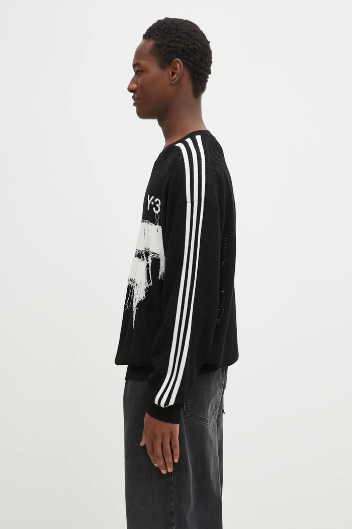 Sveter Y-3 Graphic Knit Crew JN4873 čierna SS25