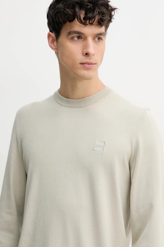 BOSS Orange sweter z domieszką wełny Kanovano_S beżowy 50527583