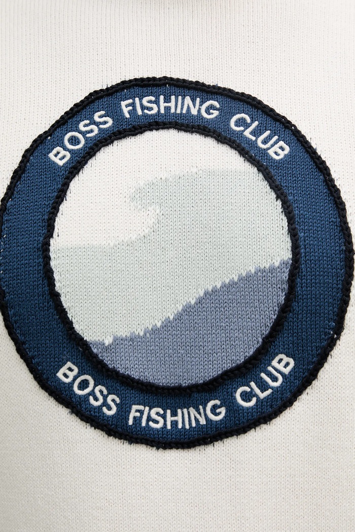 BOSS Orange pamut pulóver 50536391 fehér