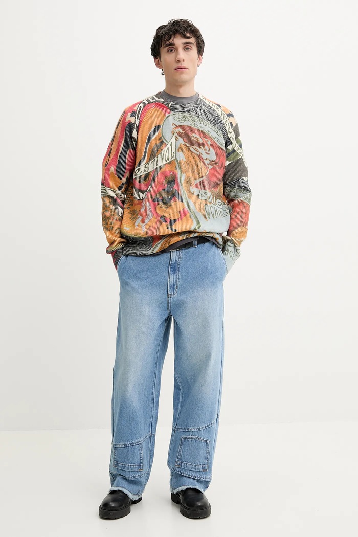 Desigual sweter AMA 25SMJF11 pomarańczowy SS25
