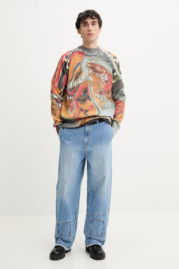 Desigual sweter AMA 25SMJF11 pomarańczowy SS25