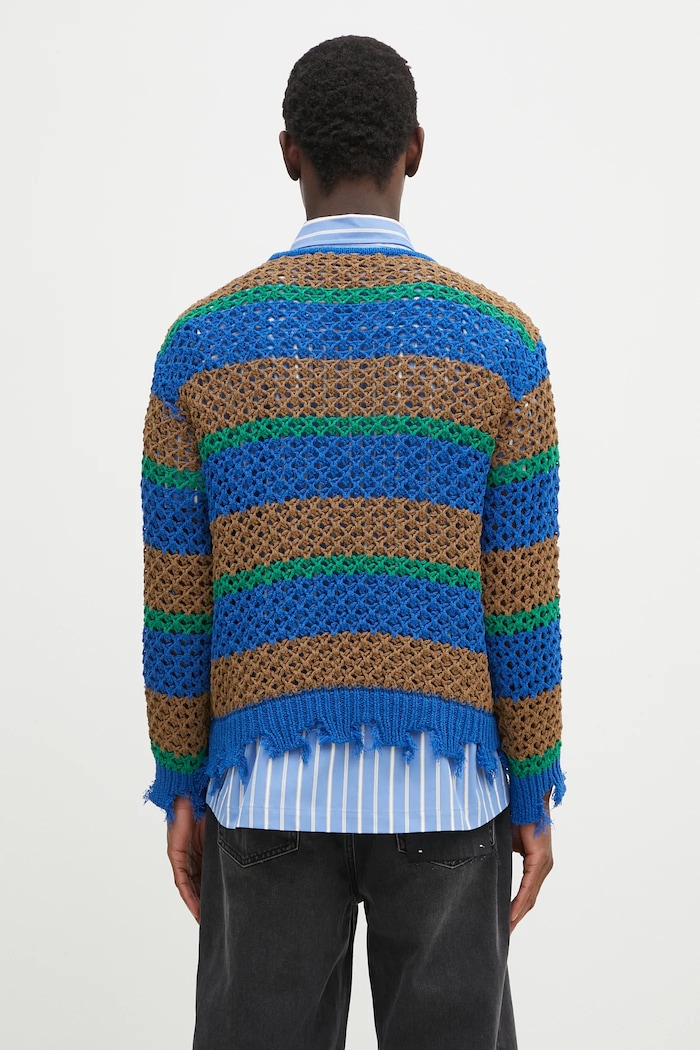 Odjeća Pulover Andersson Bell Damaged Stripe Boatneck atb1239u smeđa