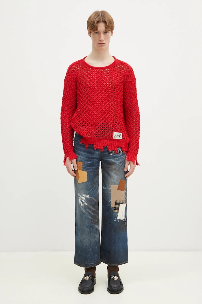 Andersson Bell maglione Damaged Boatneck atb1240u rosso