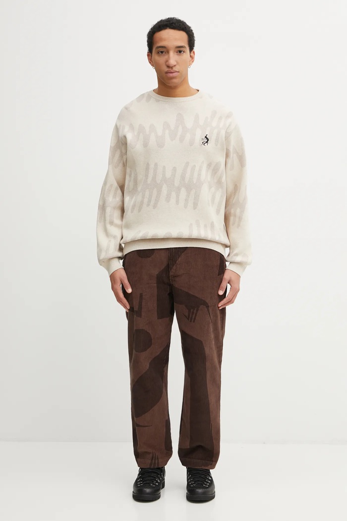 by Parra woolen jumper Static stalker 53117. beige