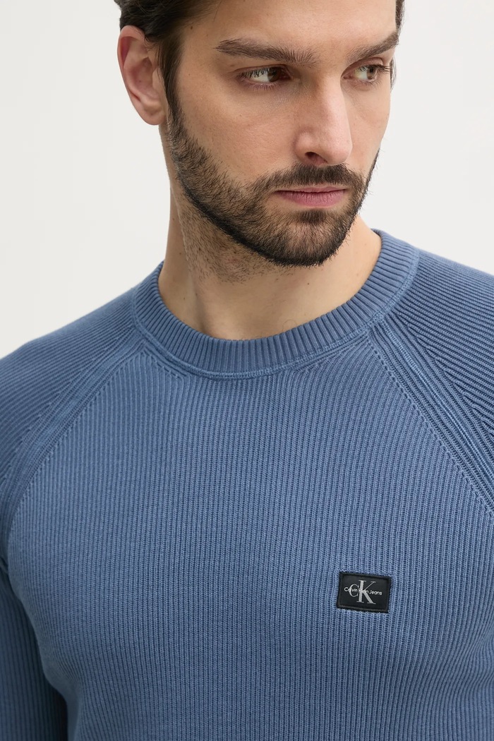 Calvin Klein Jeans sweter bawełniany niebieski J30J327281