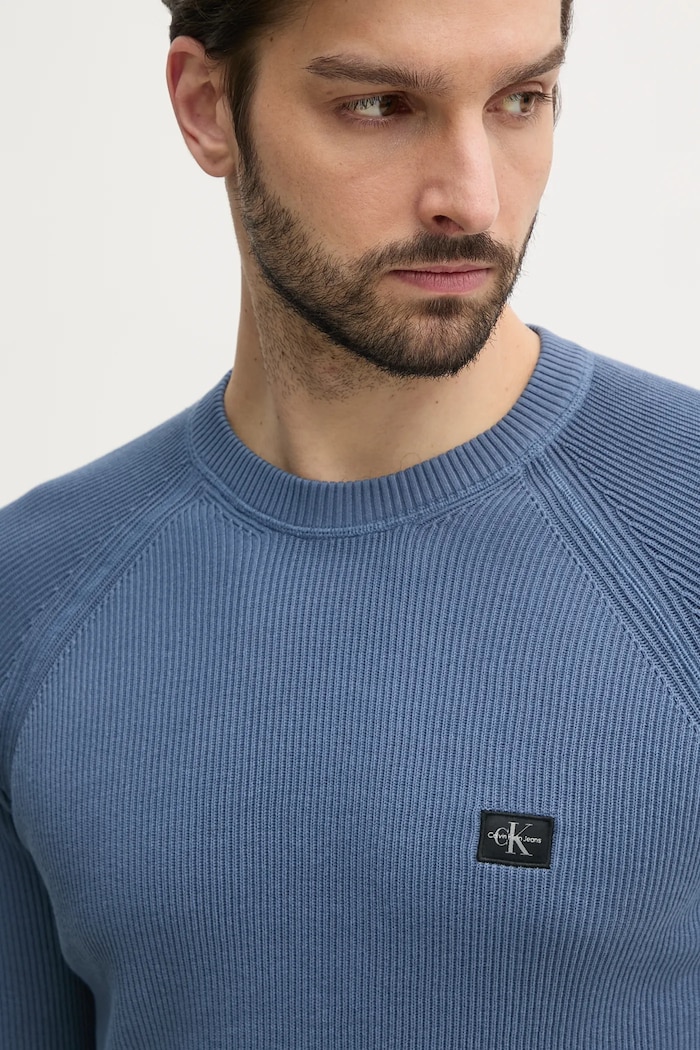 Calvin Klein Jeans sweter bawełniany niebieski J30J327281