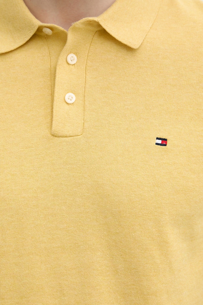 Tommy Hilfiger polo tričko pánske bavlnené MW0MW37396 žltá