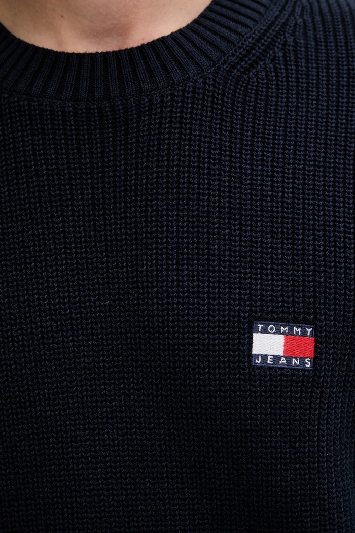 Tommy Jeans πουλόβερ ανδρικό βαμβακερό DM0DM20923 σκούρο μπλε