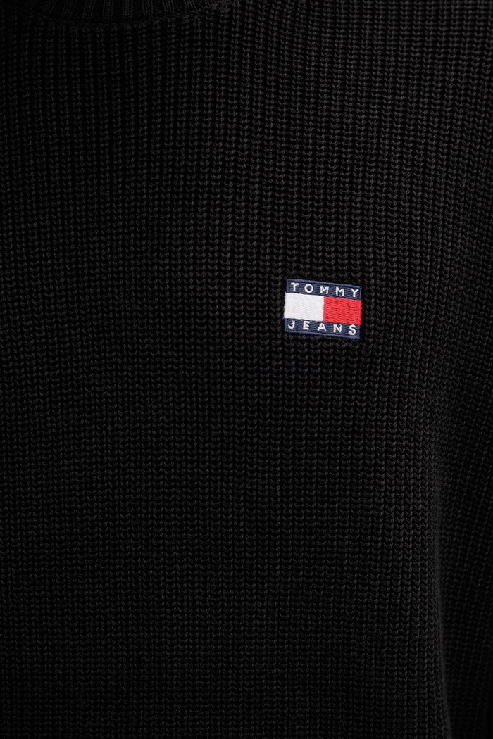 Tommy Jeans πουλόβερ ανδρικό βαμβακερό DM0DM20923 μαύρο