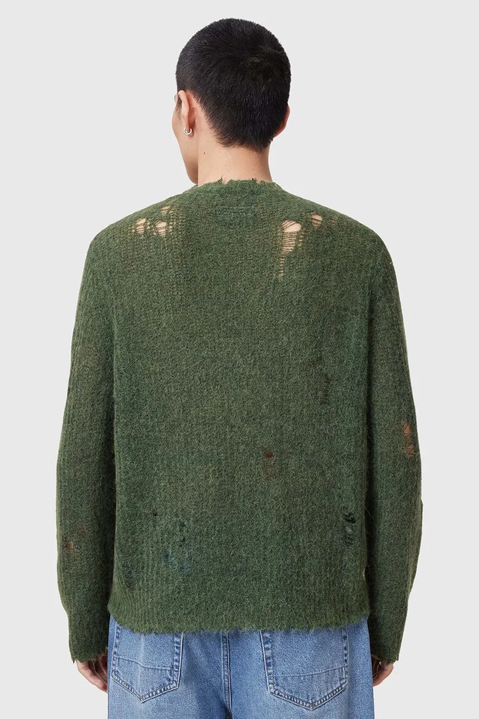 Pulover s dodatkom vune AllSaints BLEAKER M013KC zelena
