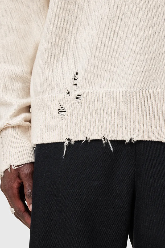 Odzież AllSaints sweter bawełniany DIAGEO M025KC biały