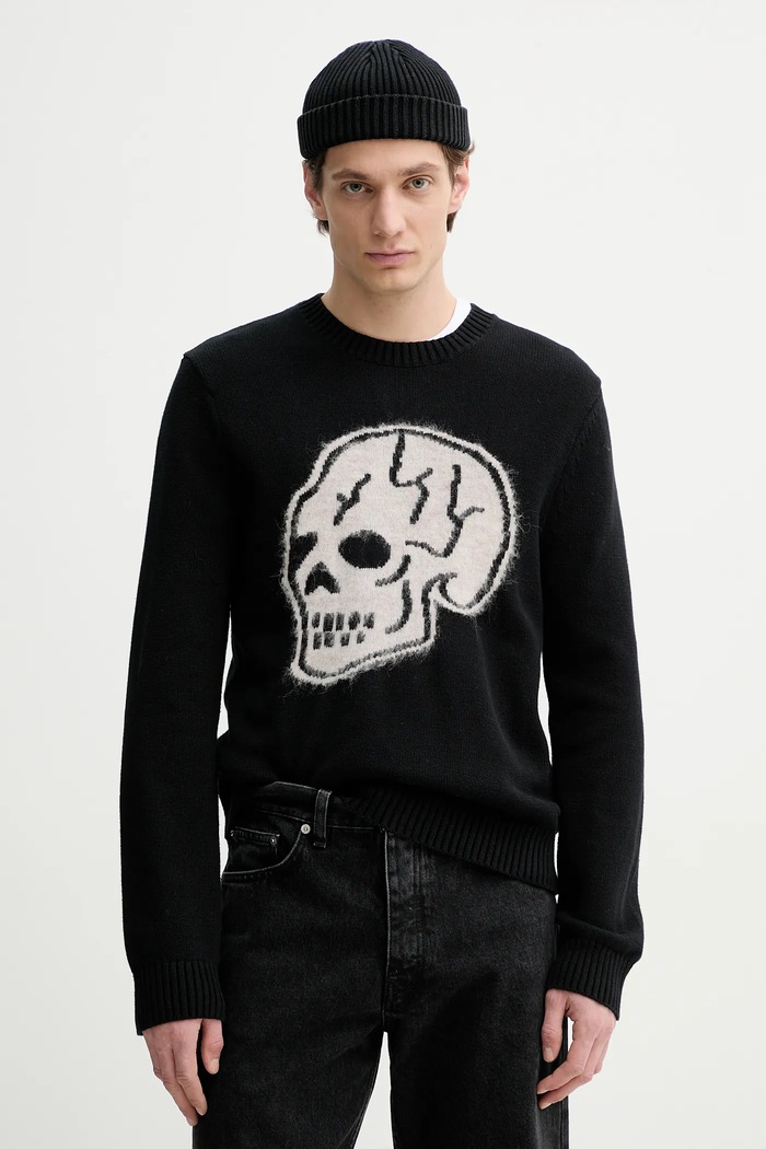 The Kooples pulover din amestec de lână grosime medie negru HPUL30003K