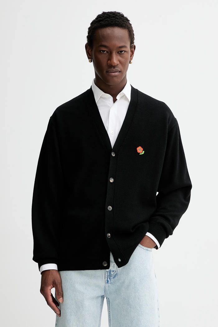Vlněný svetr Kenzo Pop vlna černá FF55CA7263LB.99J
