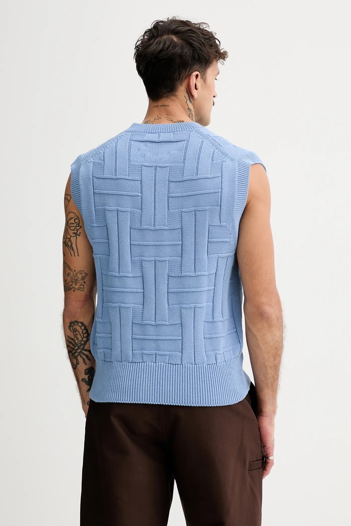Oblečenie Bavlnená vesta Kenzo Weave FF55PU7073CB.64 modrá