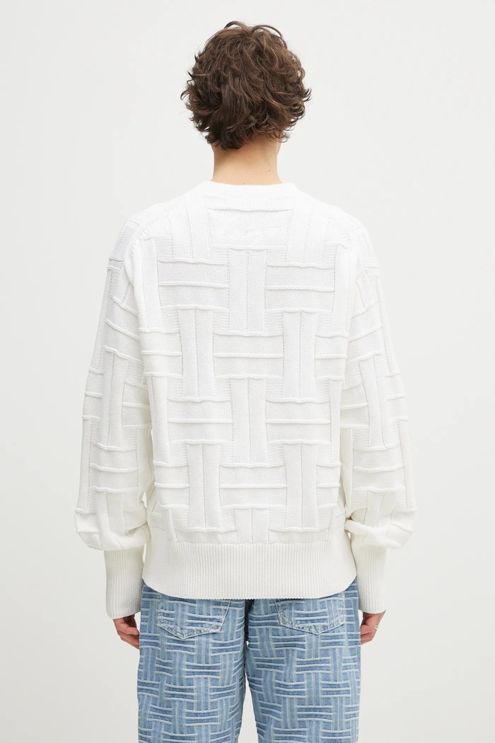 Oblečenie Bavlnený sveter Kenzo Weave FF55PU7083CB.02 biela