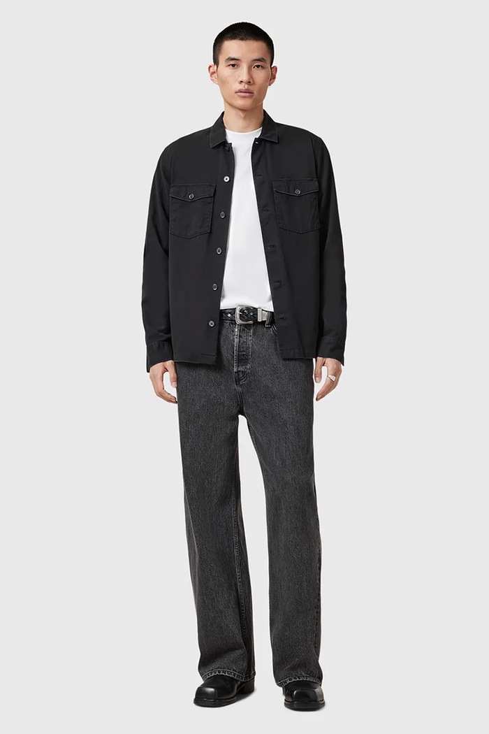 AllSaints pamut pulóver FINN M005JC fehér