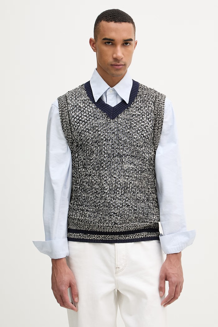 Γιλέκο Wales Bonner Shade Knit άλλο σκούρο μπλε US25KN31.KN04.5100