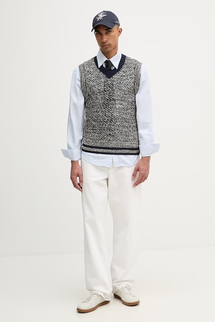 Γιλέκο Wales Bonner Shade Knit US25KN31.KN04.5100 σκούρο μπλε SS25