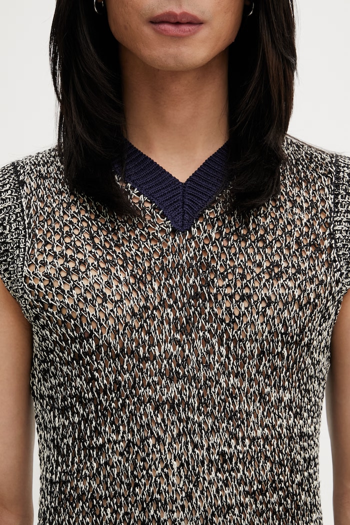 Γιλέκο Wales Bonner Shade Knit σκούρο μπλε US25KN31.KN04.5100