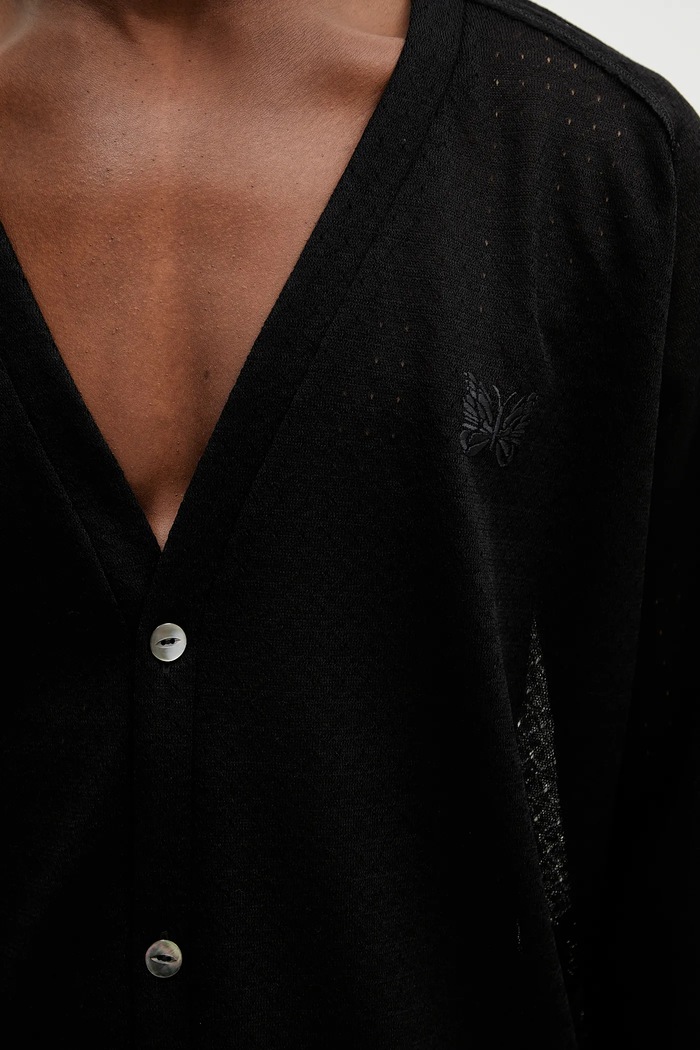 Kardigan Needles V-Neck Cardigan černá QV347