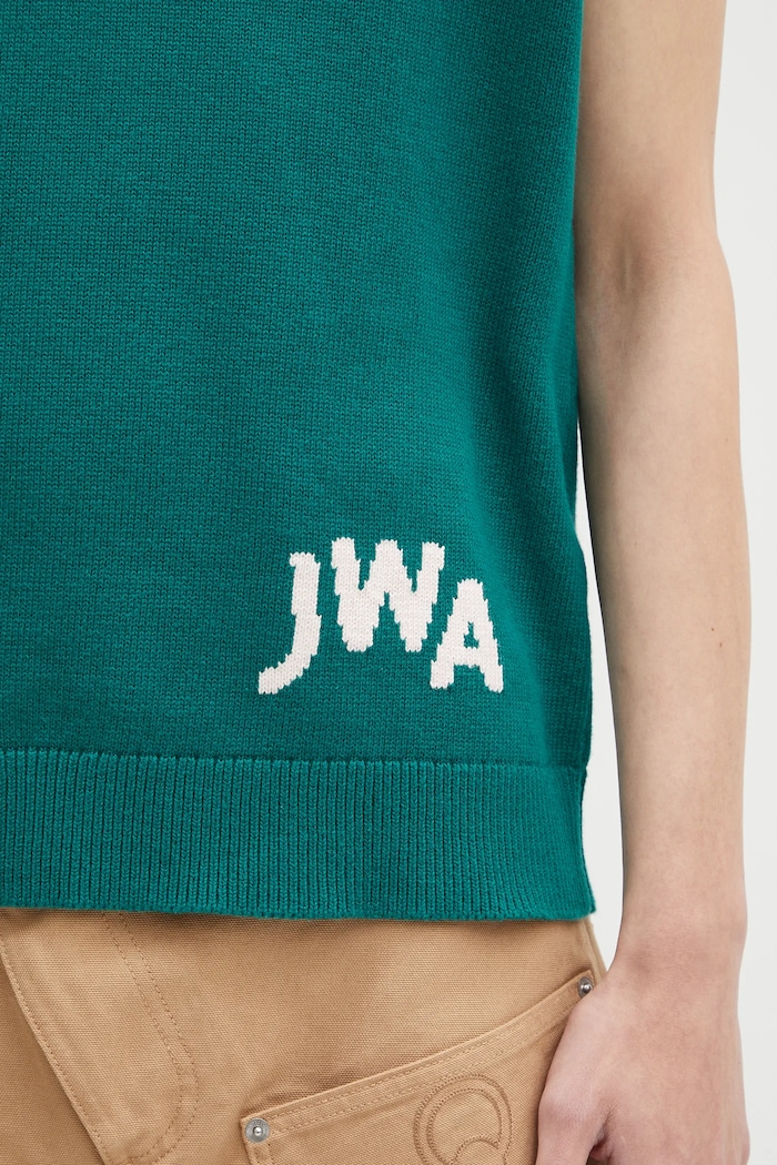 Vesta s prímesou kašmíru JW Anderson Jwa V Neck zelená KW1349.YN0398.540