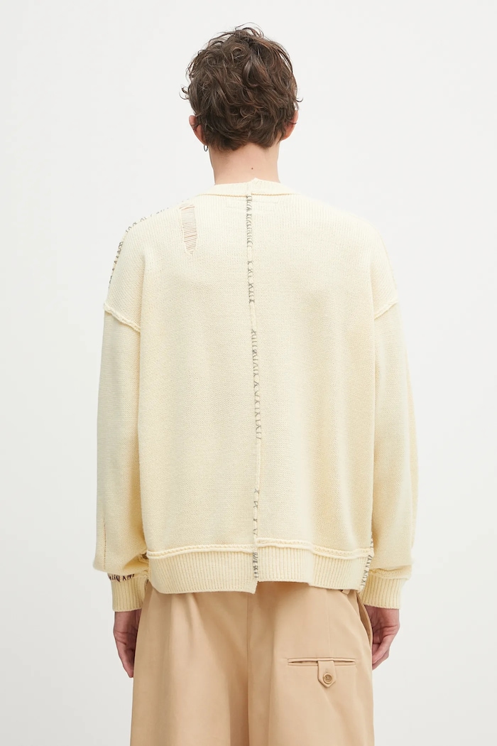 Clothing NEIGHBORHOOD wool blend jumper Savage Crewneck Sweater 242FUNH.KNM01 yellow