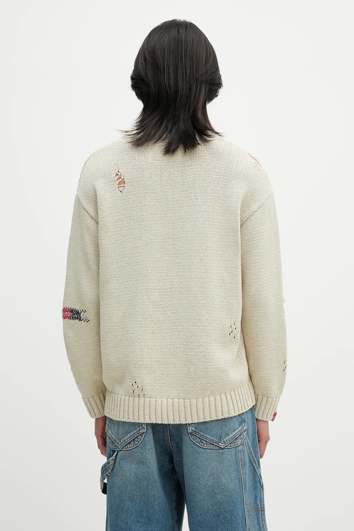 Oblečení Bavlněný svetr NEIGHBORHOOD Savage Crewneck Sweater 251FUNH.KNM03 béžová