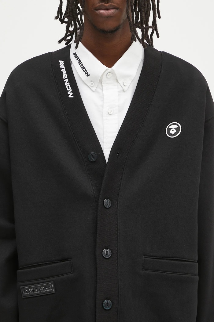 AAPE sweatshirt Now Zip Up black AAPSWMB329XXN