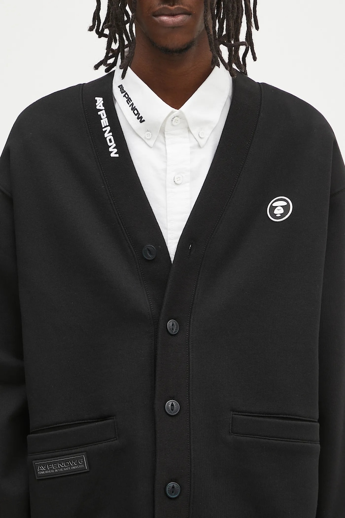 AAPE sweatshirt Now Zip Up black AAPSWMB329XXN