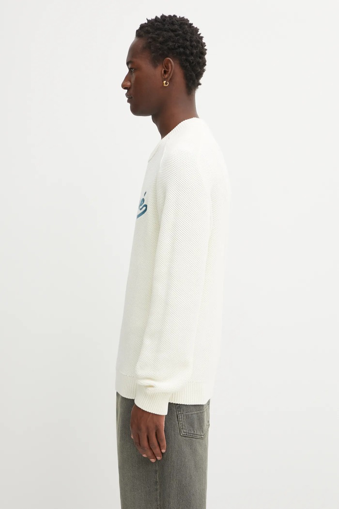 Sveter Maison Kitsuné Kitsune Varsity Embroidered OM00808KT1137 béžová SS25